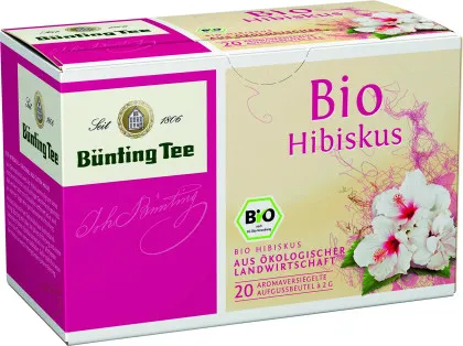 Bünting tea hibiskus 20 x 2g torebki herbaty, organiczna